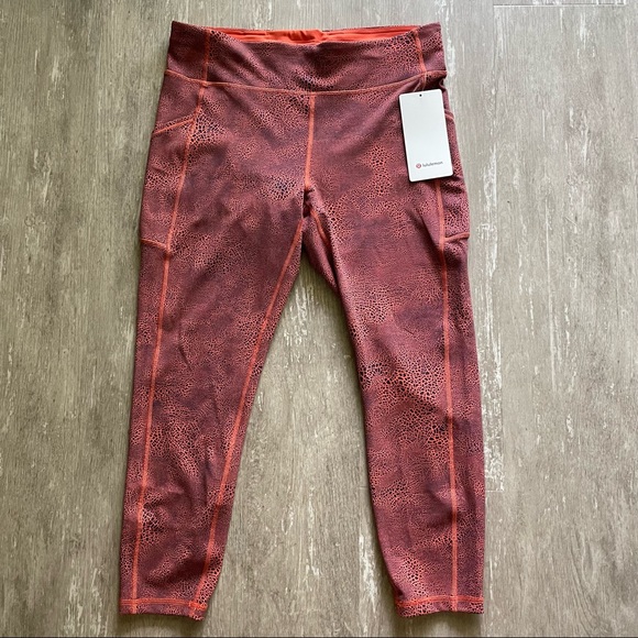 Lululemon Invigorate HR Tight 25" - Crackle Glaze Vintage Orange Larkspur - Picture 2 of 10